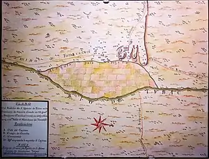 18th century map of Tubac and surroundings