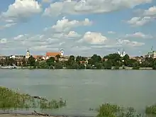 The city centre seen from the Danube.