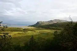 August 2009 view towards Váldatgohppi and Kunsavárri mountain in Porsanger, Norway