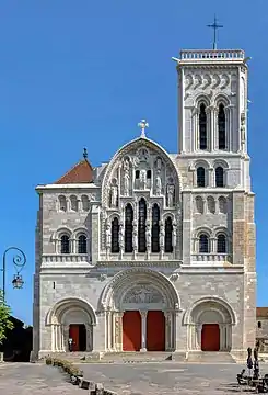 Facade of the Vézelay Abbey