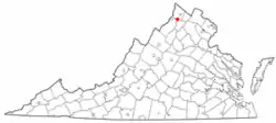 Location of Middletown, Virginia