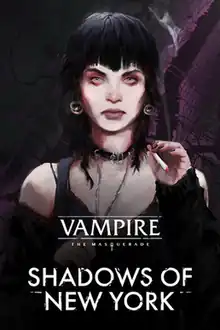 Key art depicting a black-haired, pale vampire woman looking toward the viewer while holding a cigarette