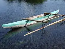 Image 23A common fishing canoe va'a with outrigger in Savaiʻi island, Samoa, 2009 (from Polynesia)