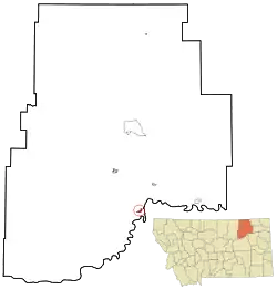 Location of Fort Peck, Montana