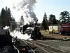 Steam train with steam