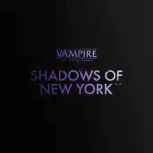 The cover art for the Shadows of New York soundtrack album, featuring the logo in purple on a black background