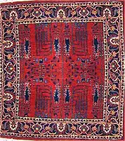 Bijar Rug with Bid Majnūn, or "weeping willow" design