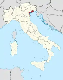 Location of the Metropolitan City of Venice