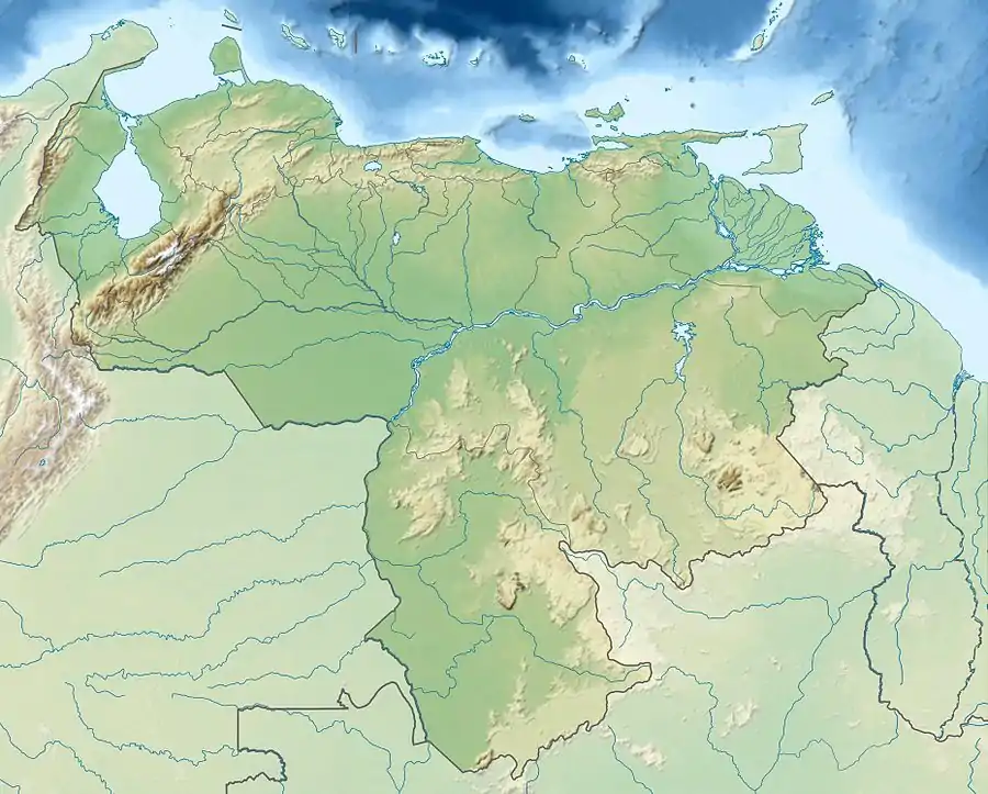 Map showing the location of Cariaco Basin