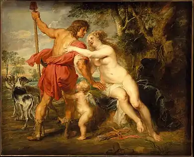 Muscular man pulls away from nude woman