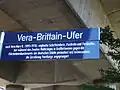 A promenade bears the name of Vera Brittain in Hamburg-Hammerbrook