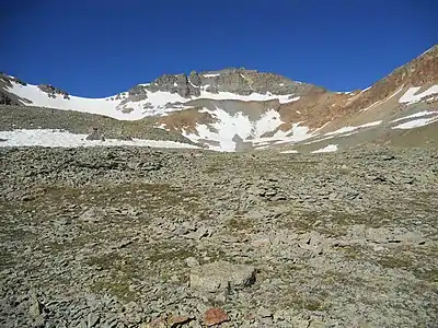 Vermilion Peak straddling San Juan (4) and San Miguel (30) counties, Colorado