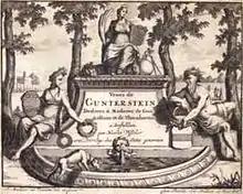 Joseph Mulder: "Veues de Gunterstein", book title page, ca. 1690