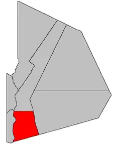 Location within Victoria County, New Brunswick.