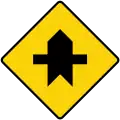 Intersection with a side road at right angles