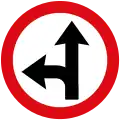 Proceed straight or turn left