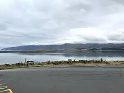 View towards Remutaka Range from Lake Ferry hotel