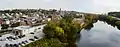 Schuylkill Expressway Pencoyd Viaduct, in 2014, at far right. Manayunk is left.