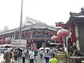 The street outside the temple