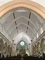 View of the cathedral ceiling