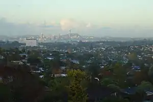 View of the North Shore and Central Auckland from Forrest Hill