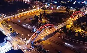 View of the Two Historical Bridges of Amol at Night