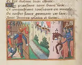 A colourful fifteenth-century drawing of the Siege of Calais