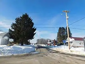 The village of Scandia in Elk Township from State Route 1013.