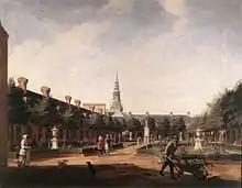 The Courtyard of the Proveniershof, 1735, by Vincent Laurensz van der Vinne II