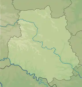 Map showing the location of Karmeliukove Podillia