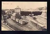 Vintage postcard of Agra railway station