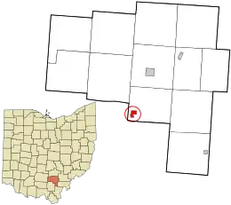 Location in Vinton County and the state of Ohio.