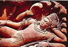 Vishnu reclining on the serpent Shesha (Ananta), Dashavatara Temple 5th century