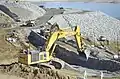 Heavy duty excavator with large bucket equipped.