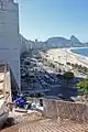 View of one of the floors of the MIS, with Copacabana Beach in background.