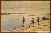 Fishermen. Postcard.