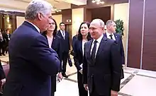 Diaz-Canel and Vladimir Putin at Novo-Ogaryovo, 29 October 2019