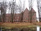 The north tower and gable of the east wing viewed from the north