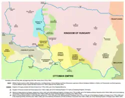 Map of Military Frontier sections in Banat, Syrmia, and Bačka (18th-19th century)