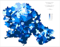 Share of Serbs in Vojvodina by settlements 1961.