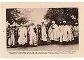 Photograph of 6 emirs and sultans of Northern Nigeria at the Great Durbar in 1913 Kano. Among them are Abubakar Garbai of Borno and Muhammad Abbass.