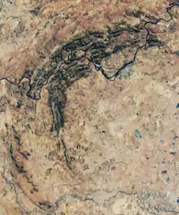 Satellite image of the impact structure