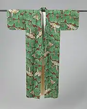 Kimono with paper cranes (origami), portrayed in Western perspective