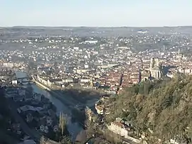 An aerial view of Villefranche-de-Rouergue