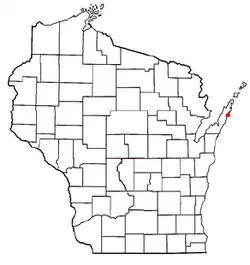 Location of Jacksonport, Wisconsin