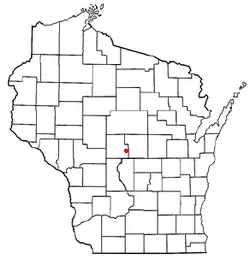 Location of Lake Wazeecha, Wisconsin