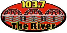 103.7 The River with three bridges over a stylized river