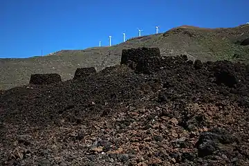 Wind turbines above the necropolis