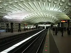 Intersection of ceiling vaults at Metro Center station