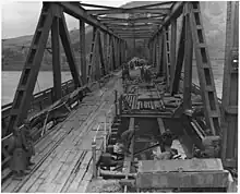 Ludendorff Bridge on 17 March 1945 four hours before the collapse